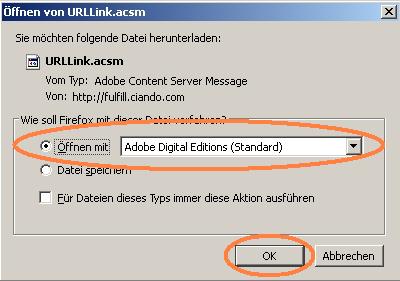 eBook-Download: Öffnen von URLLink.acsm