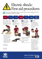 Electric Shock First Aid Poster -  Health and Safety Executive (HSE)