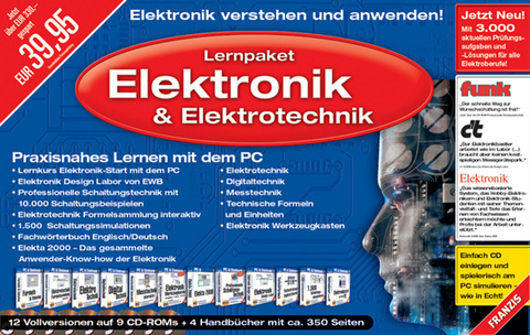 Lernpaket Elektronik & Elektrotechnik, 9 CD-ROMs u. 4 Handbücher